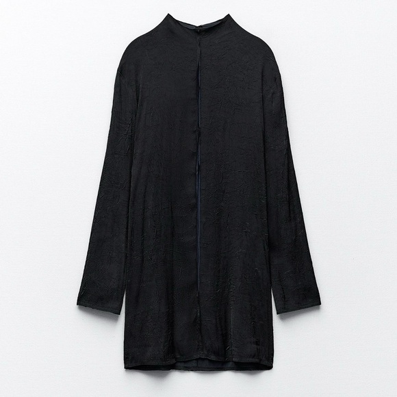 Zara WRINKLED SATIN EFFECT MINI DRESS Small NWT - Picture 1 of 6